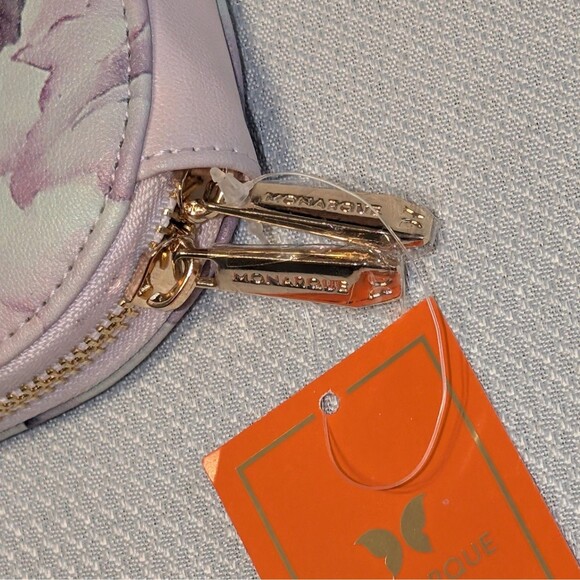 Monarque Pink Peonies Item #88007 Crossbody Wallet Purse NWT No Handle Strap - Picture 3 of 8